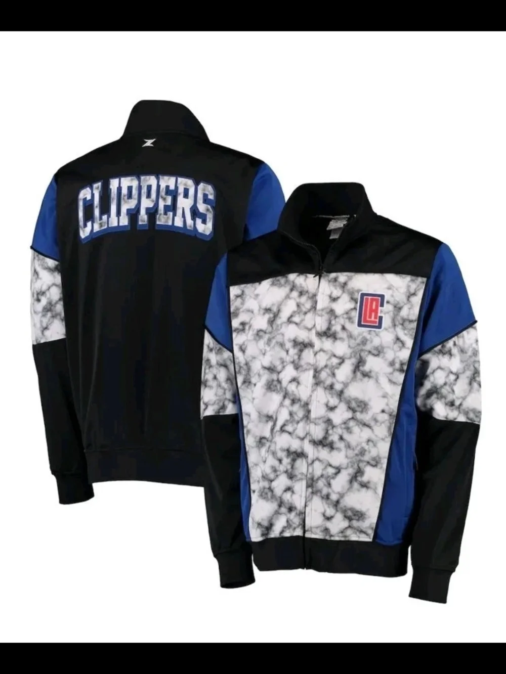 NBA Men's LA Clippers Zipway Black/Red Brushed Tricot Full-Zip Jacket Size L